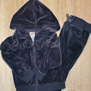 (3/$10) 2T Girls, Wonder Nation, Black Velour Track Suit